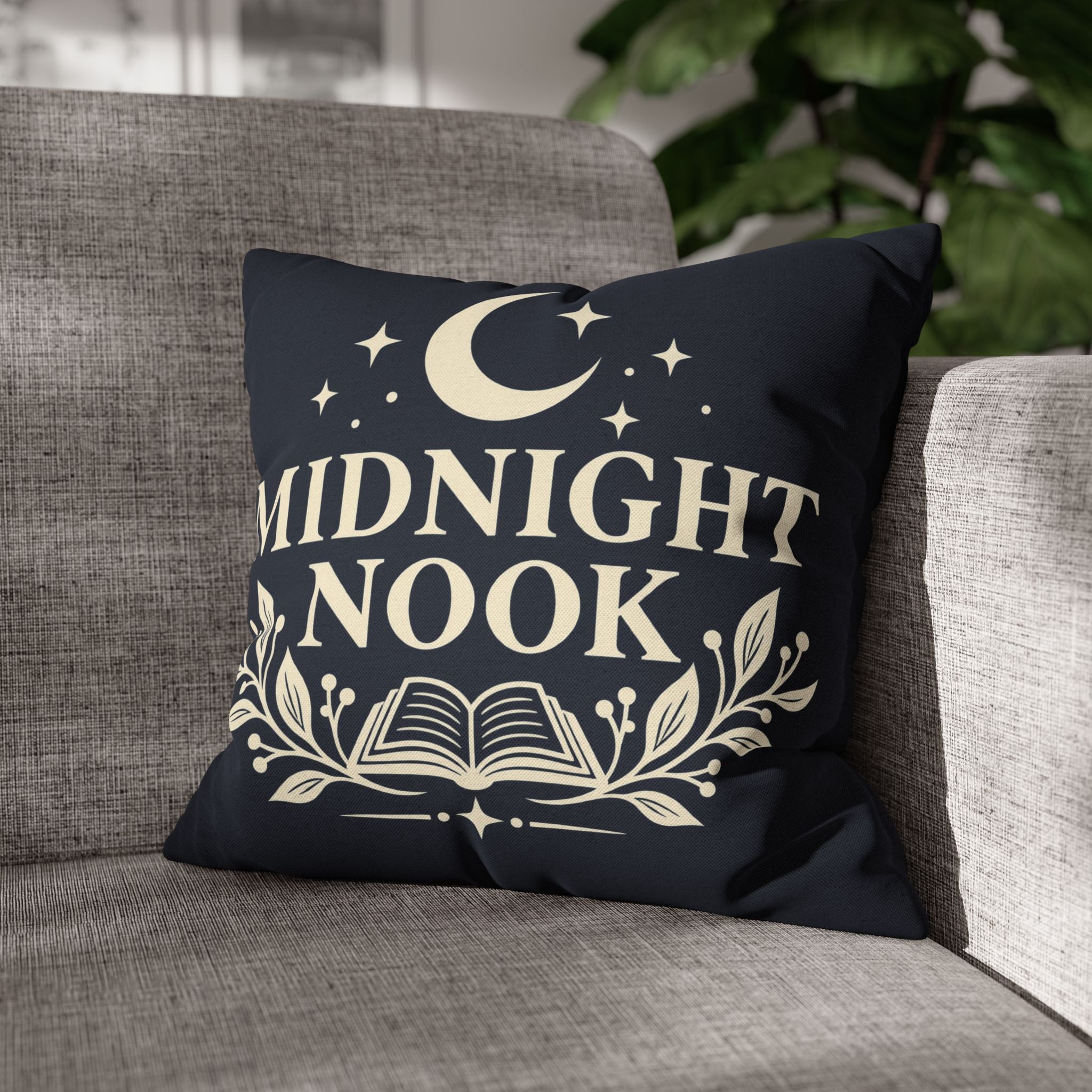 Midnight Nook Decorative Pillowcase — Moonlit Reading Accent Pillow