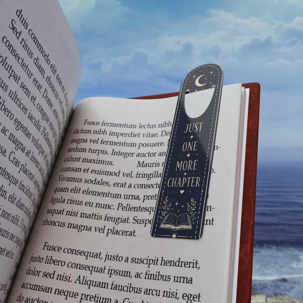 Just One More Chapter Metal Bookmark — Night Sky Reader Gift