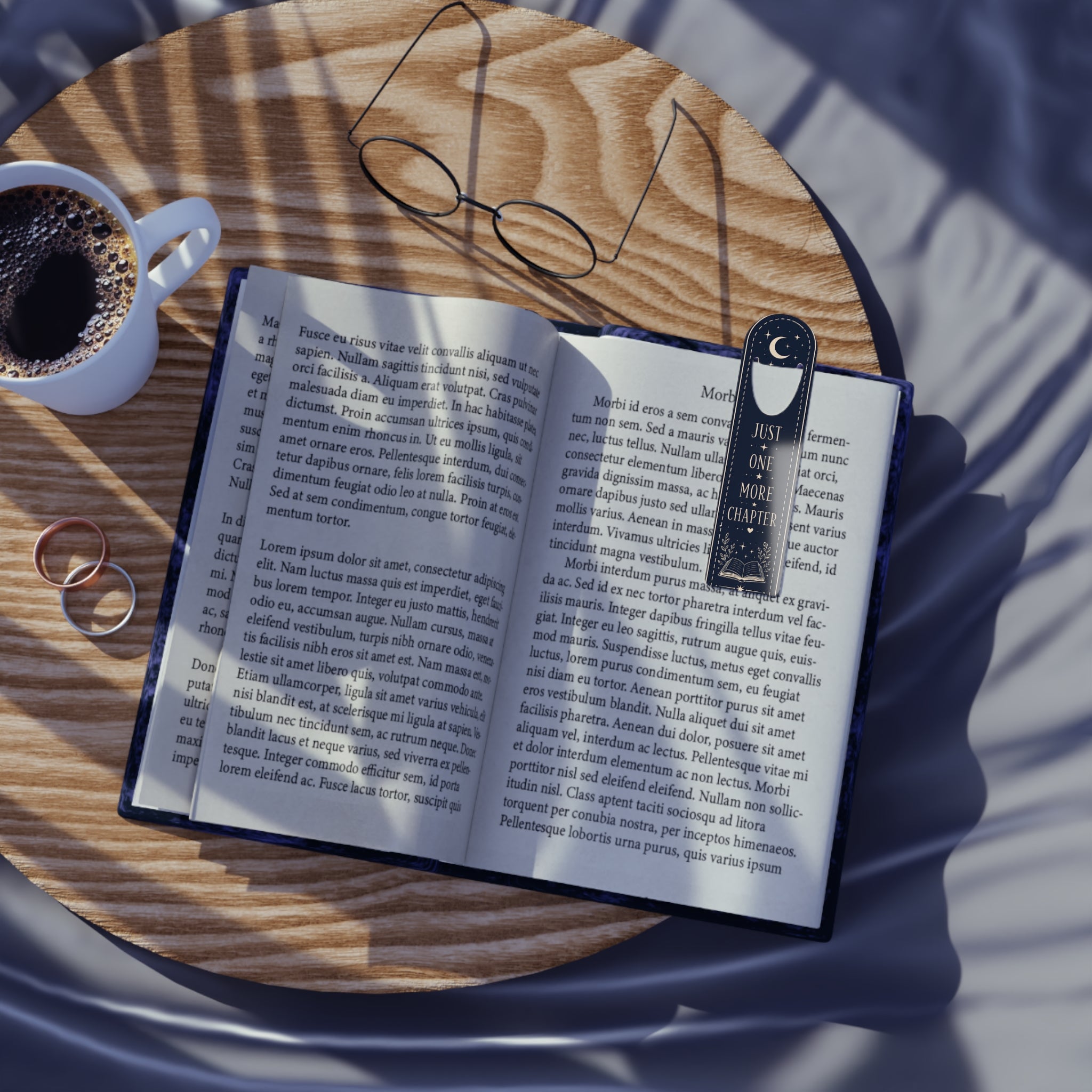 Just One More Chapter Metal Bookmark — Night Sky Reader Gift