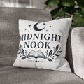 Midnight Nook Decorative Pillowcase — Book Lover Moon Square Pillow