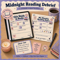 Midnight Reading Debrief | 8-Page Monthly Reading Wrap-Up Kit